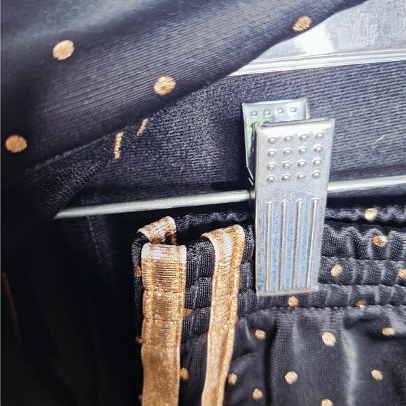 Adidas Kids Polka Dot Tracksuit Girls 6 Black Rose Gold Sweatsuit Outfit Holiday - Picture 6 of 13